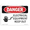 Signmission OSHA Danger Sign, 10" Height, 14" Width, Rigid Plastic, Electrical Equipment Keep Out, Landscape OS-DS-P-1014-L-1738 - alternate 1